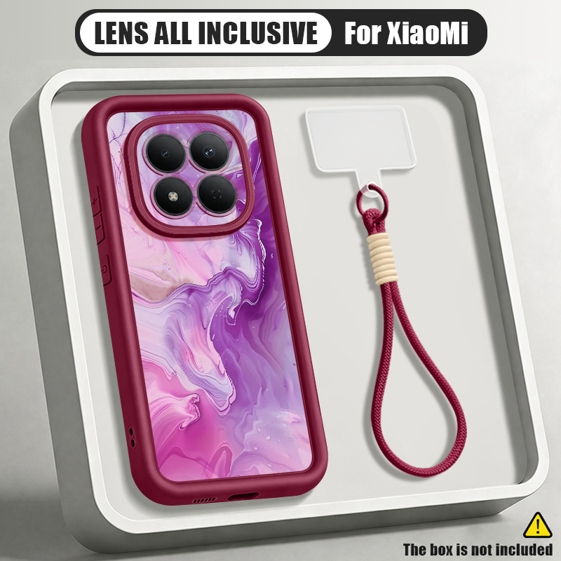 Xiaomi Redmi Note 13 - Marmerpatroon zachte TPU lanyard telefoonhoesje voor