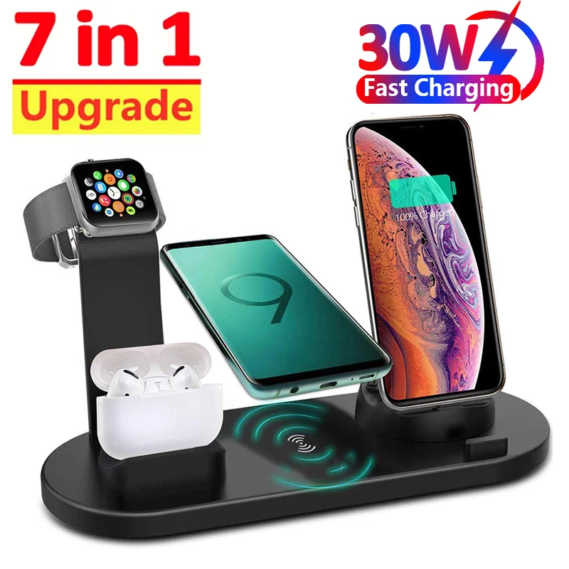 Smartwatch X12 - 7 in 1 draadloze oplader stand